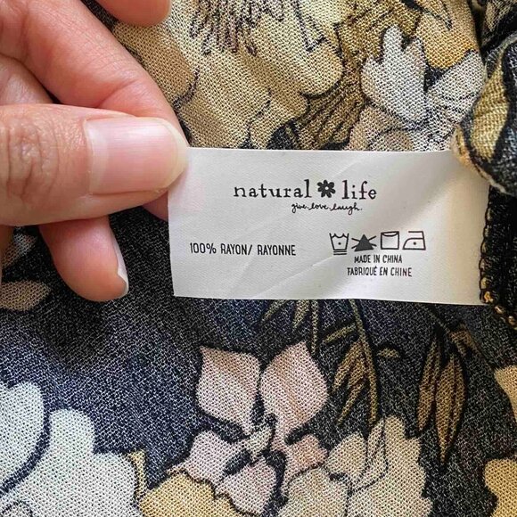 NWT Natural Life Floral Mini Flutter Sleeves Tiered Babydoll Dress Size XS Boho - Picture 6 of 6